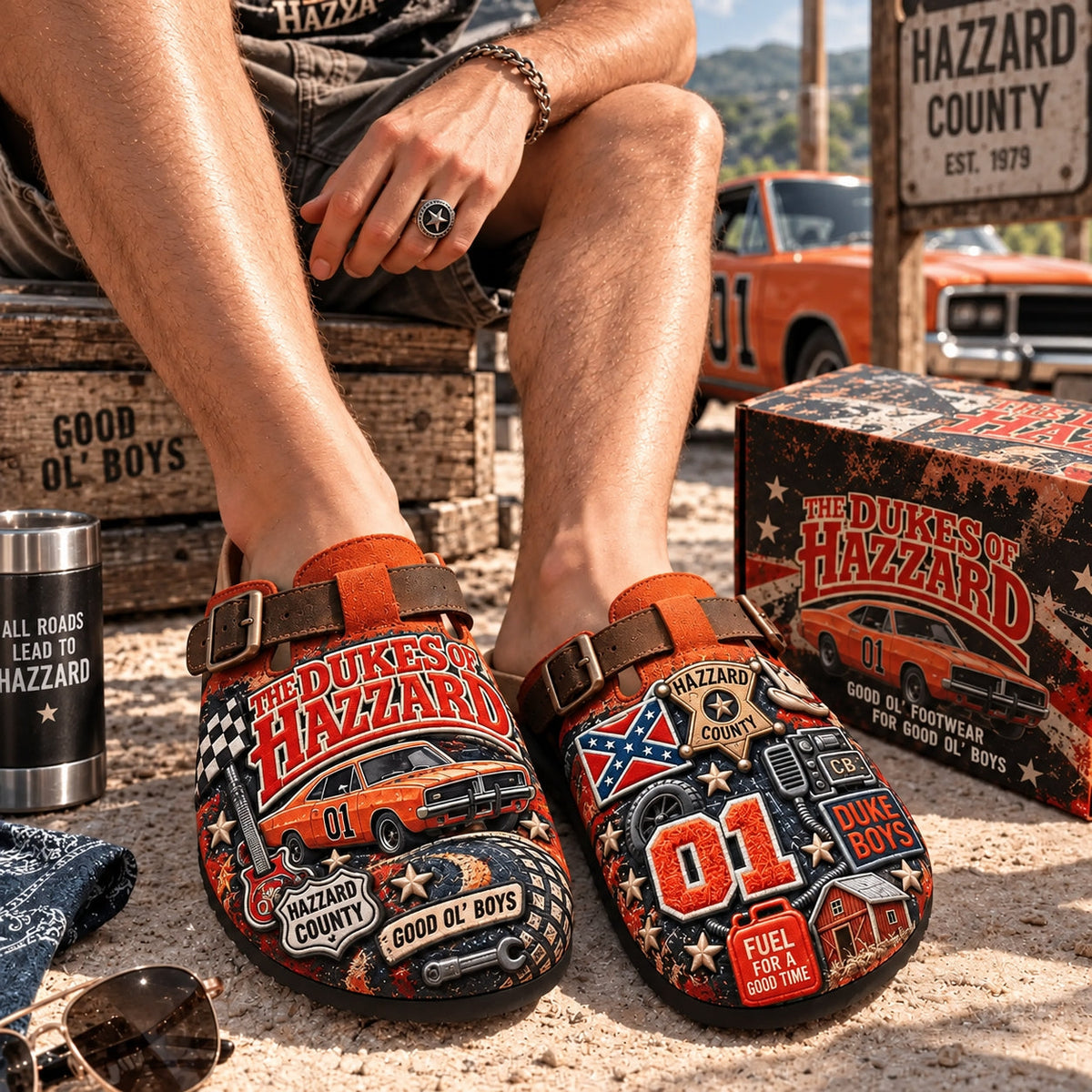 🤠 The Dukes of Hazzard “Good Ol’ Boys” Suede Clogs