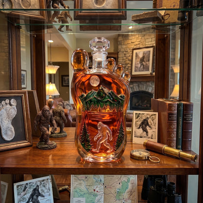 👣 Bigfoot Wilderness Foot-shaped Whiskey Bottle