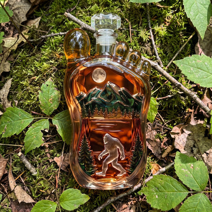 👣 Bigfoot Wilderness Foot-shaped Whiskey Bottle