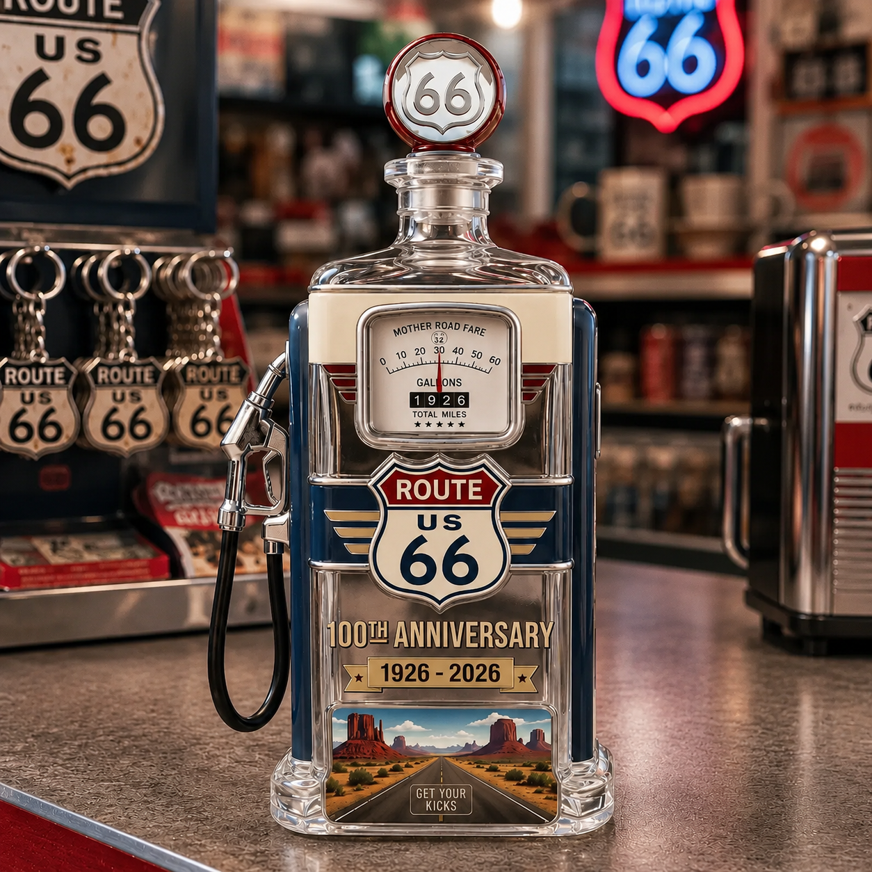 Route 66 100th Anniversary — Gas Pump Whiskey Decanter