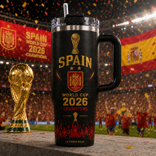 Spain La Furia Roja 2026 World Cup Champions 40oz Tumbler