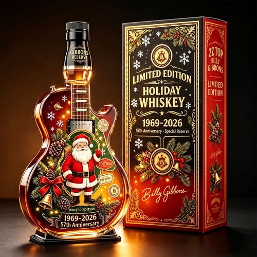 ZZ TOP Billy Gibbons Christmas Whiskey Bottle