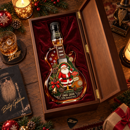 ZZ TOP Billy Gibbons Christmas Whiskey Bottle