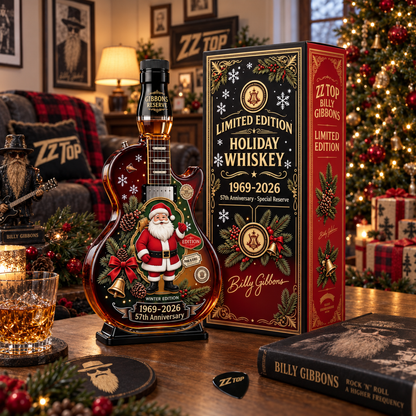 ZZ TOP Billy Gibbons Christmas Whiskey Bottle