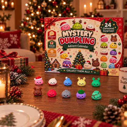 Christmas Dumpling Squishy Advent Calendar - 24 Surprise Toys