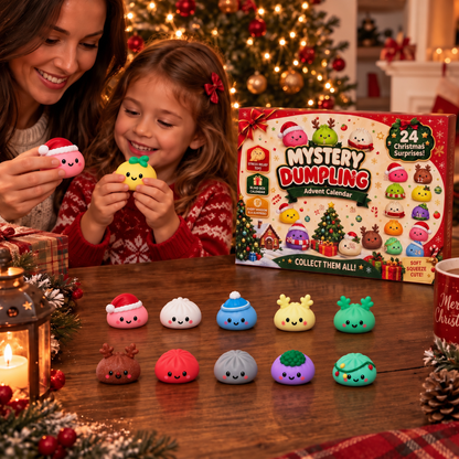 Christmas Dumpling Squishy Advent Calendar - 24 Surprise Toys
